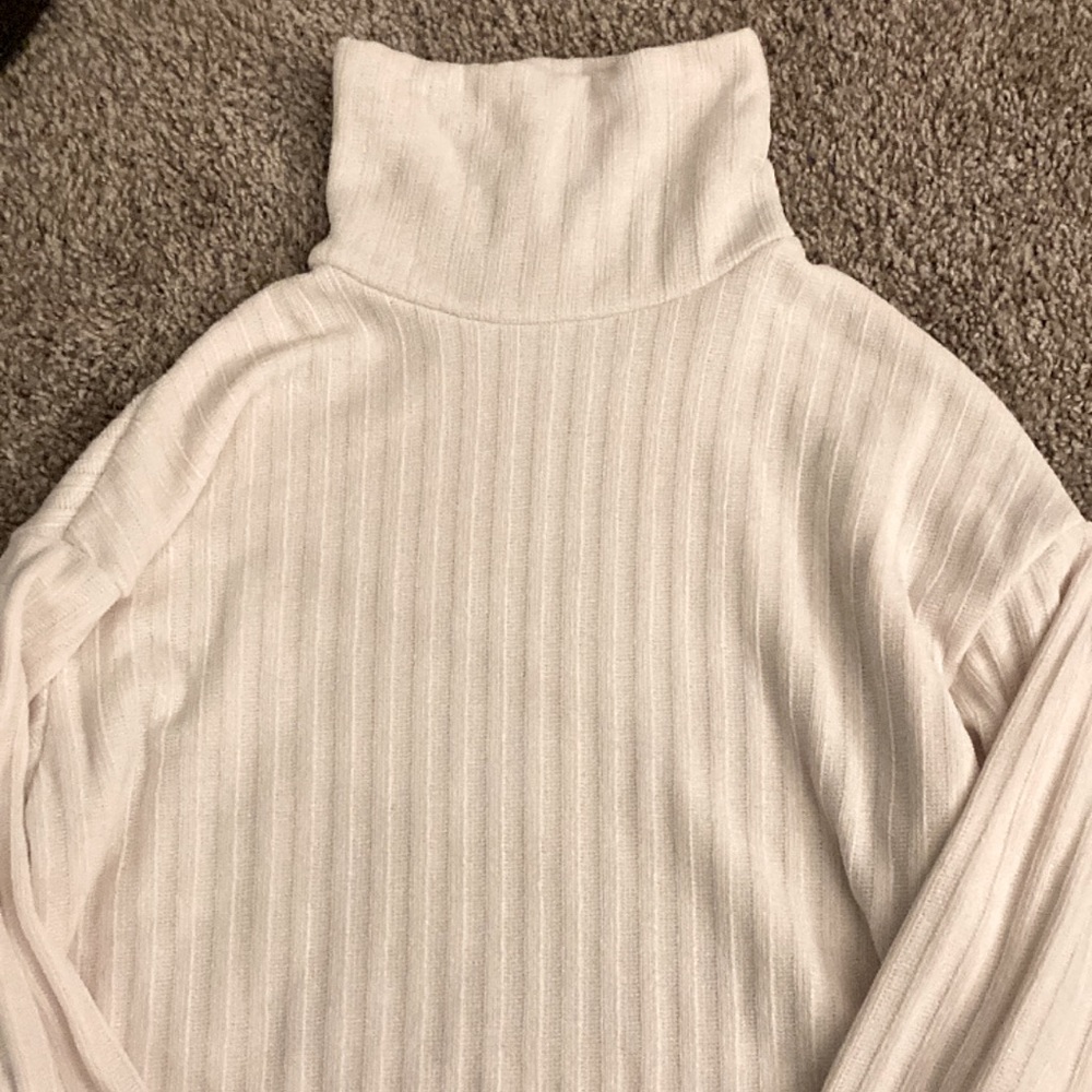 Cropped White Turtle Neck